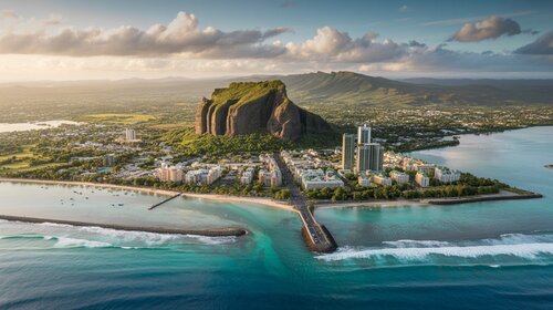 A futuristic image of Mauritius
